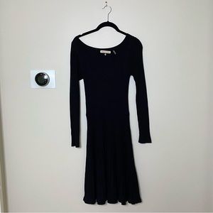 Rebecca Taylor Size Small Black Scoop Neck Ribbed Dress.